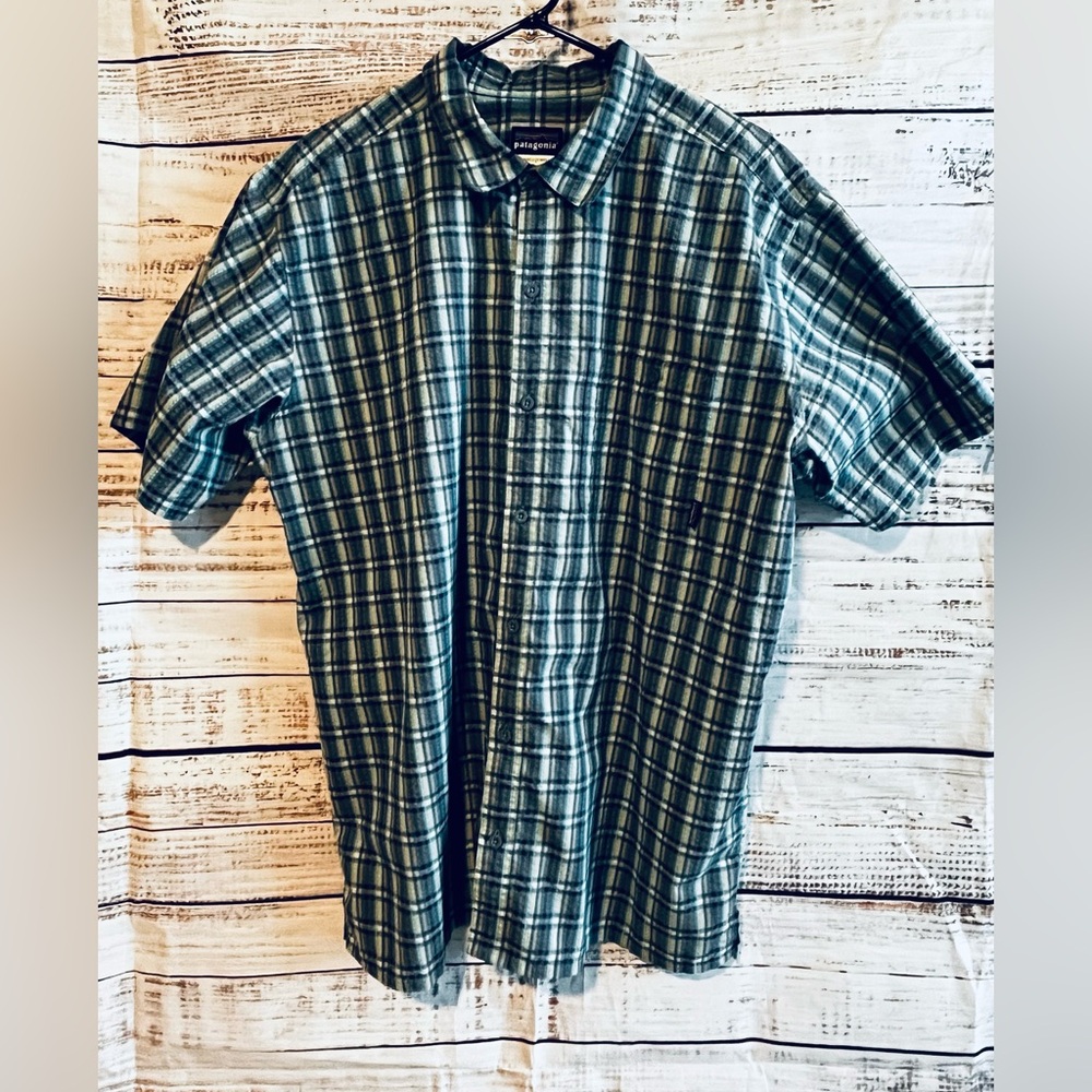 Patagonia Blue Casual Button Down Shirt Lightweight